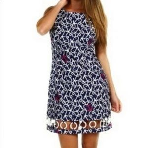 Lily Pulitzer navy anchor shift dress